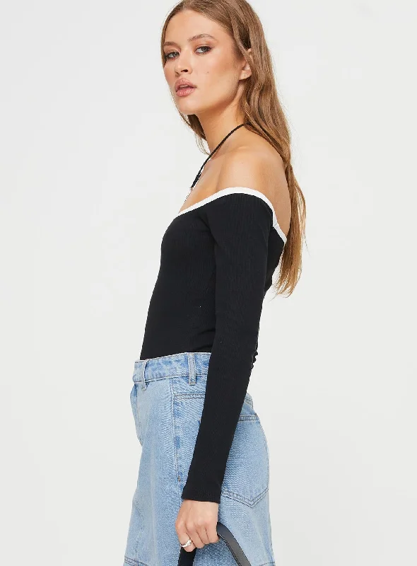 Jacinto Off The Shoulder Bodysuit Black