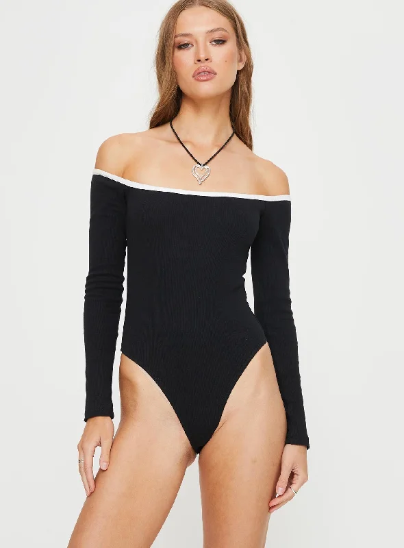 Jacinto Off The Shoulder Bodysuit Black