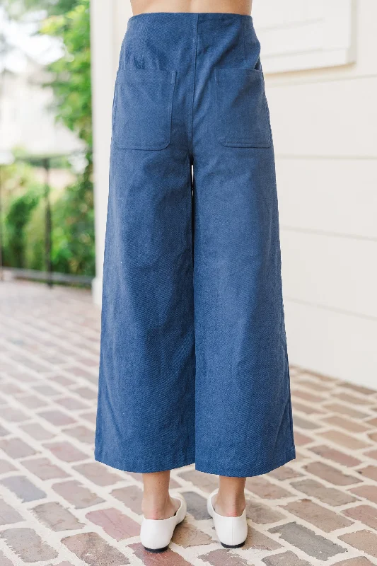 Let's Be Honest Navy Blue Canvas Pants