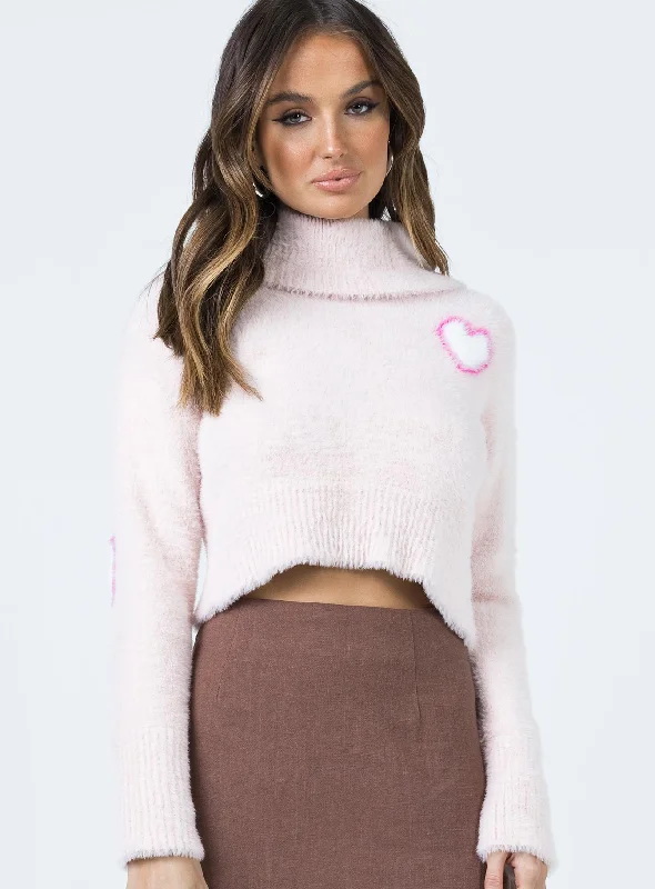 Love Lies Turtleneck Jumper Pink