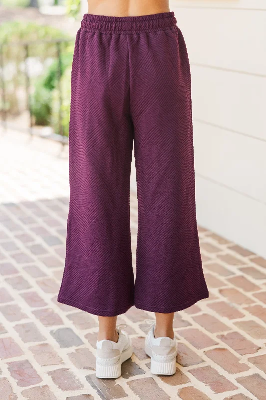 Make Your Day Mulberry Textured Pants