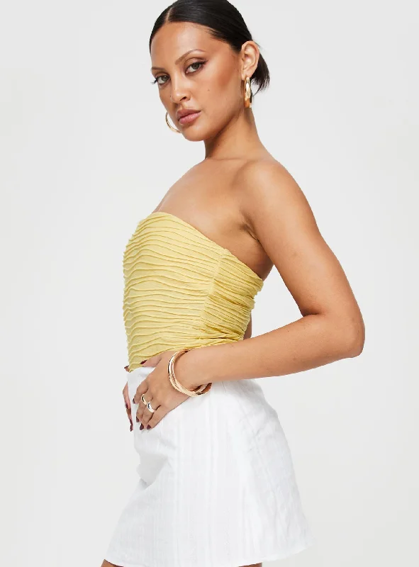 Makena Strapless Bodysuit Yellow