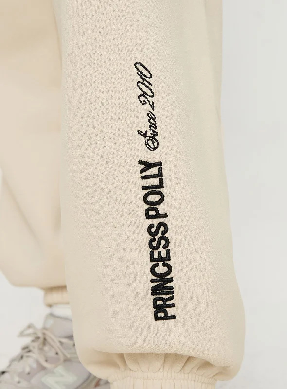 Princess Polly Track Pants Block / Cursive Text Stone