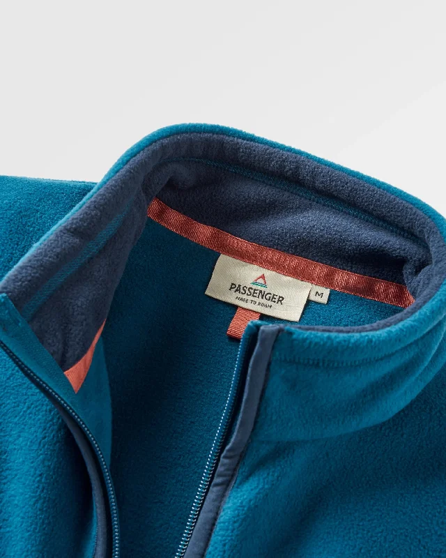 Ridge 2.0 Full Zip Recycled Polar Fleece - Tidal Blue/Rich Navy