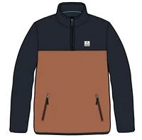 Set Off Recycled Polar 1/4 Zip Fleece - Rich Navy/ Burnt Orange