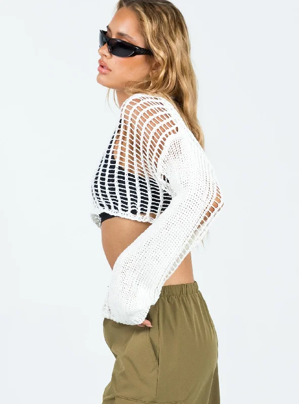 The Kennedy Cropped Sweater White