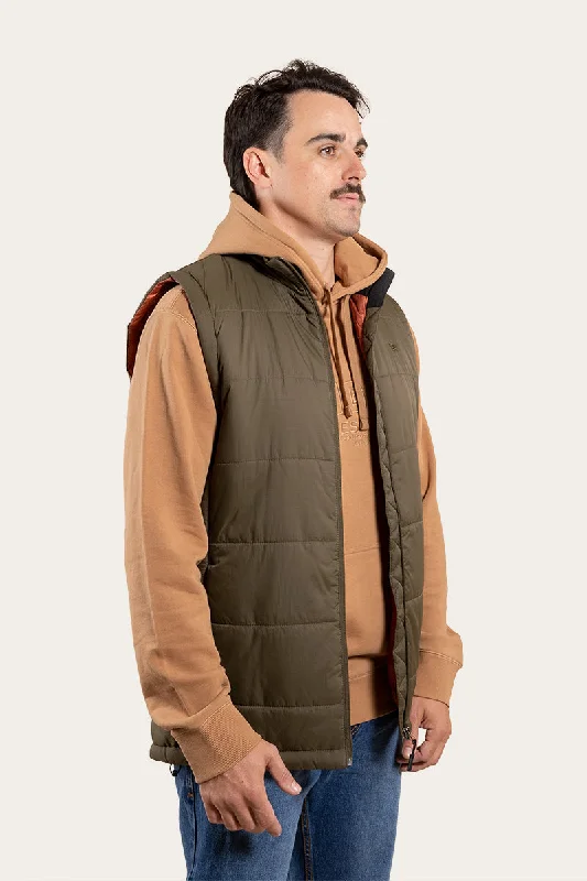 Trooper Mens Puffer Vest - Military Green