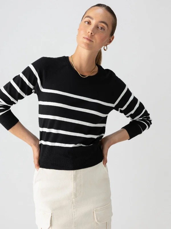 All Day Long Sweater Black Chalk Stripe