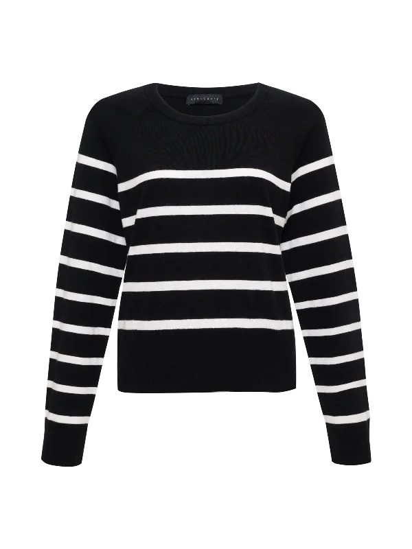 All Day Long Sweater Black Chalk Stripe