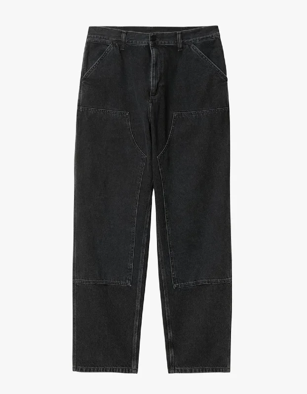 Double Knee Pant - Black Stone Washed