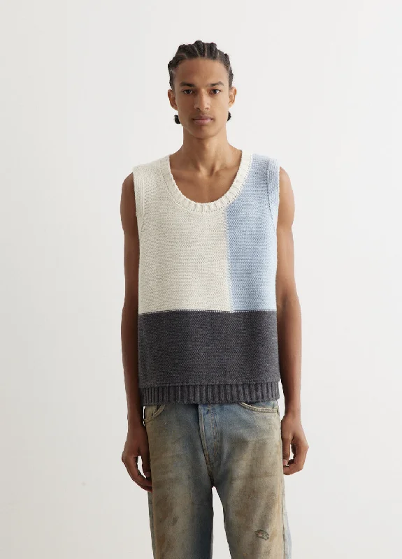 Colour Block Knit Vest