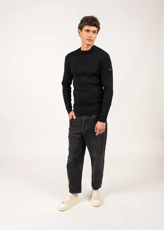 Matelot authentic sailor jumper - slim fit, in pure new wool (NOIR)