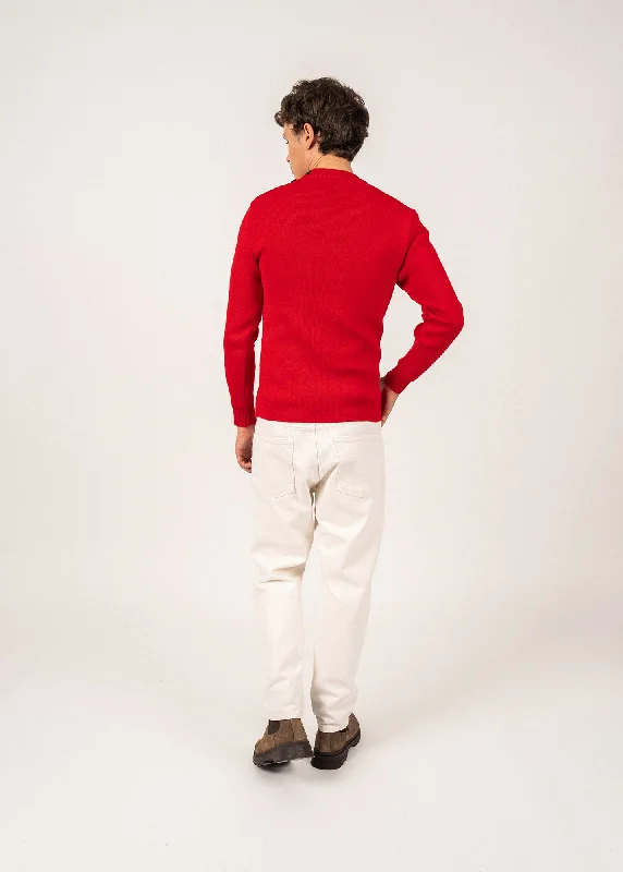 Matelot authentic sailor jumper - slim fit, in pure new wool (ROUGE)