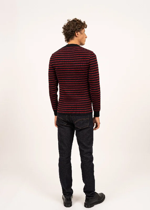 Matelot authentic striped sailor jumper - slim fit, in pure new wool (NAVY/MEDOC)