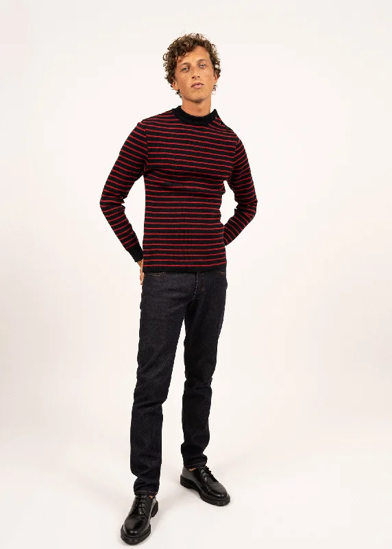 Matelot authentic striped sailor jumper - slim fit, in pure new wool (NAVY/MEDOC)