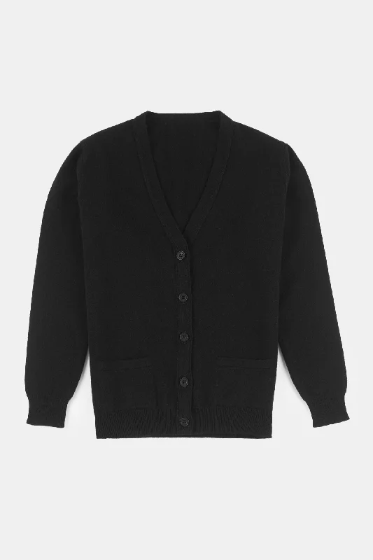 Men's Lambswool Cardigan - Black