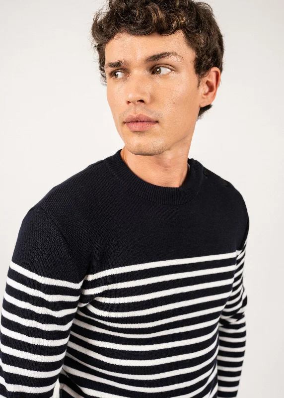 Rochefort striped sailor jumper - slim fit, in merino wool (NAVY/ECUME)