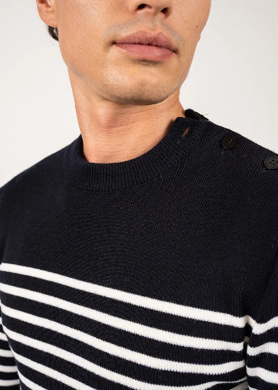 Rochefort striped sailor jumper - slim fit, in merino wool (NAVY/ECUME)