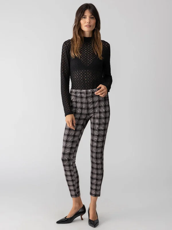 Runway Semi High Rise Legging Almond Plaid