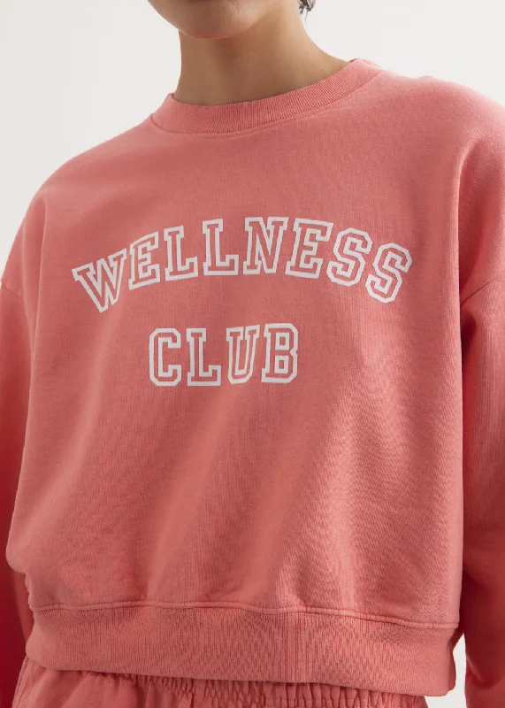 Wellness Club Flocked Cropped Crewneck