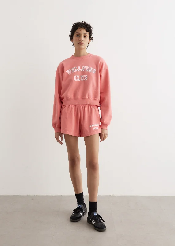 Wellness Club Flocked Cropped Crewneck