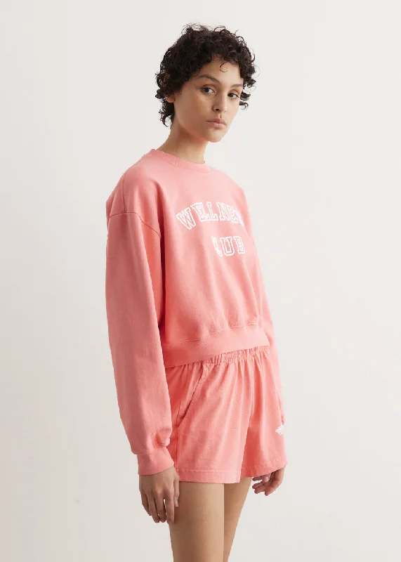 Wellness Club Flocked Cropped Crewneck