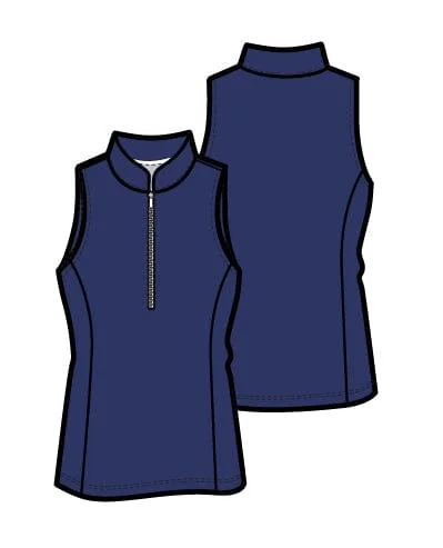 Isabel Sleeveless Top - Navy