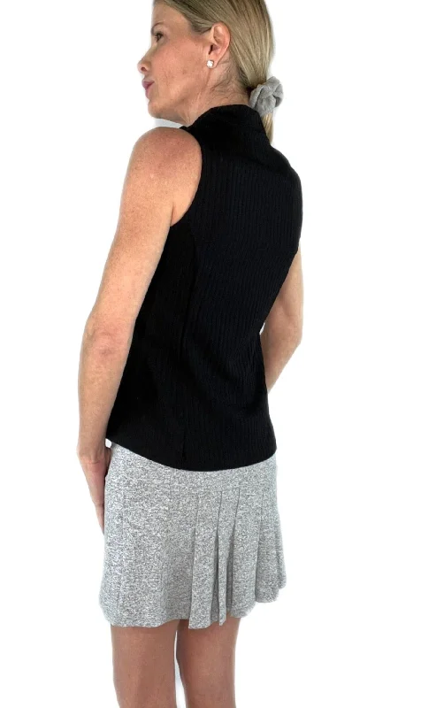 Frontline 2.0 Sleeveless Top - Black Ribbed