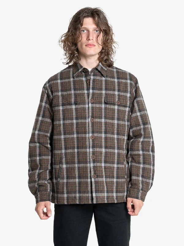 Thrills Labour Flannel Jacket - Brown