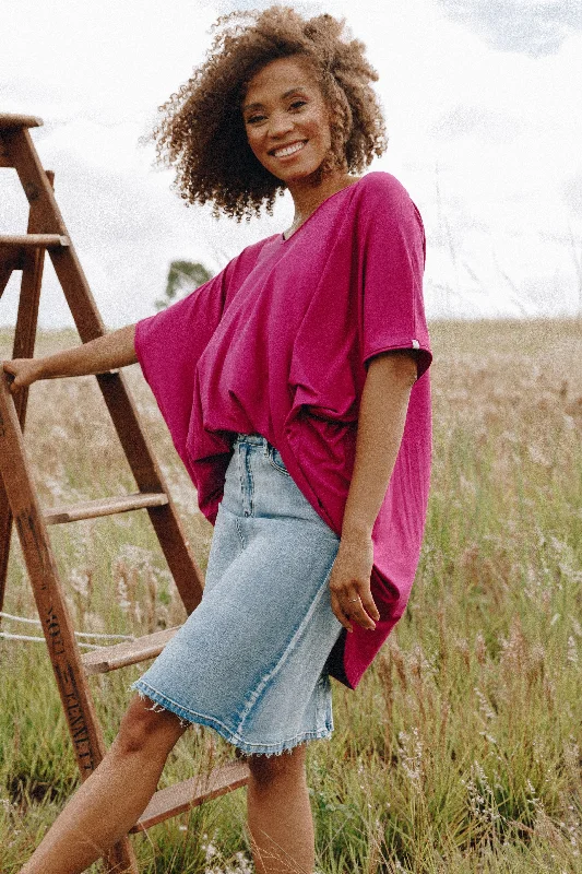 Frayed Denim Skirt in Light Denim