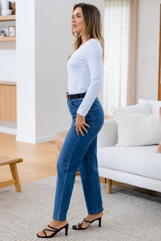 Gisele Hourglass Jeans Mid Blue Wash