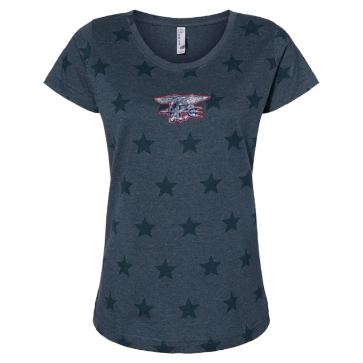 Ladies Trident Star Print Scoop Neck Tee