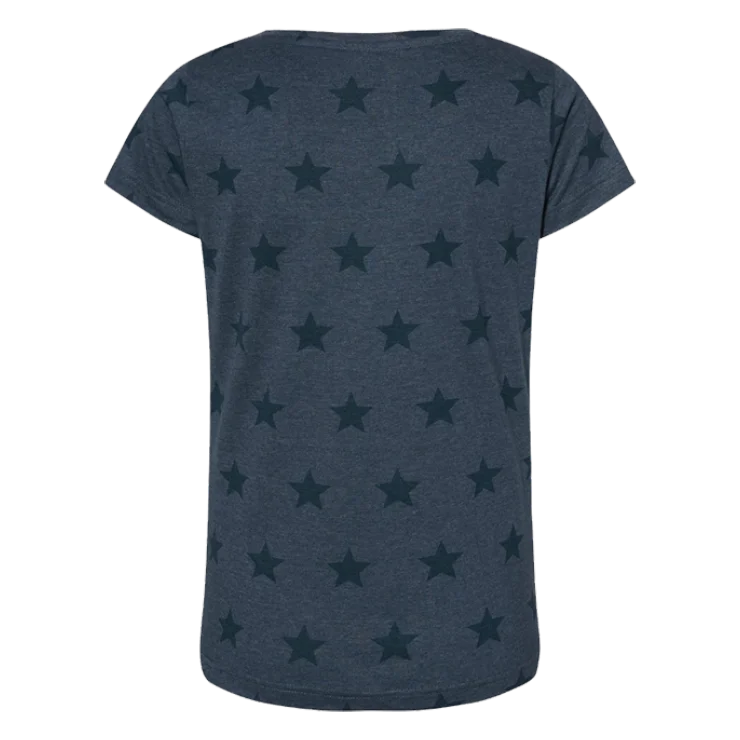 Ladies Trident Star Print Scoop Neck Tee