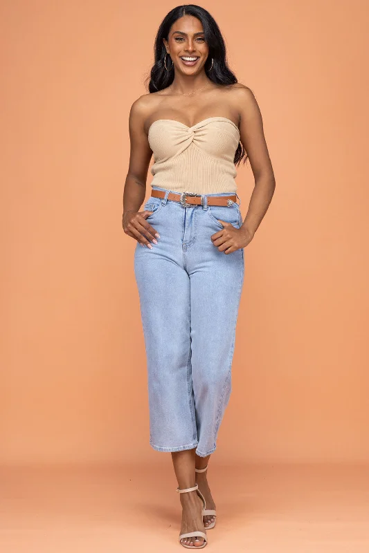 FINAL SALE | Sass Sandy Crop Jean Ice Wash