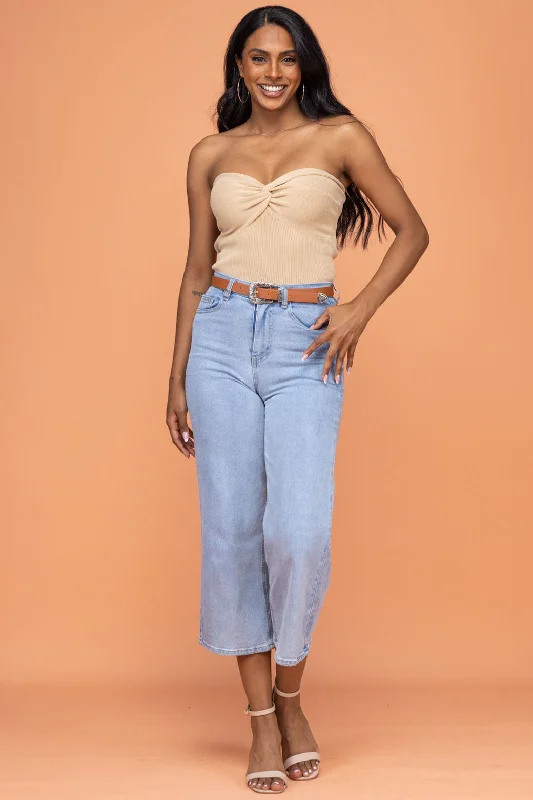 FINAL SALE | Sass Sandy Crop Jean Ice Wash