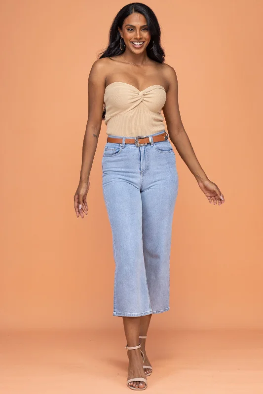 FINAL SALE | Sass Sandy Crop Jean Ice Wash