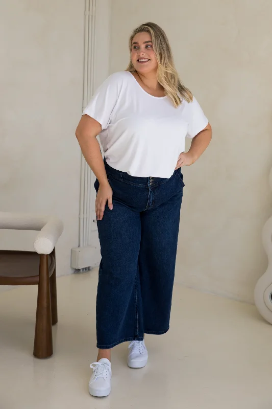 Wide Leg Jean in Dark Denim