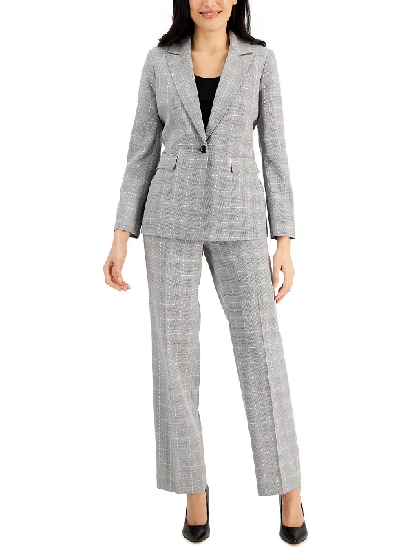 Petites Womens Woven 2PC Pant Suit