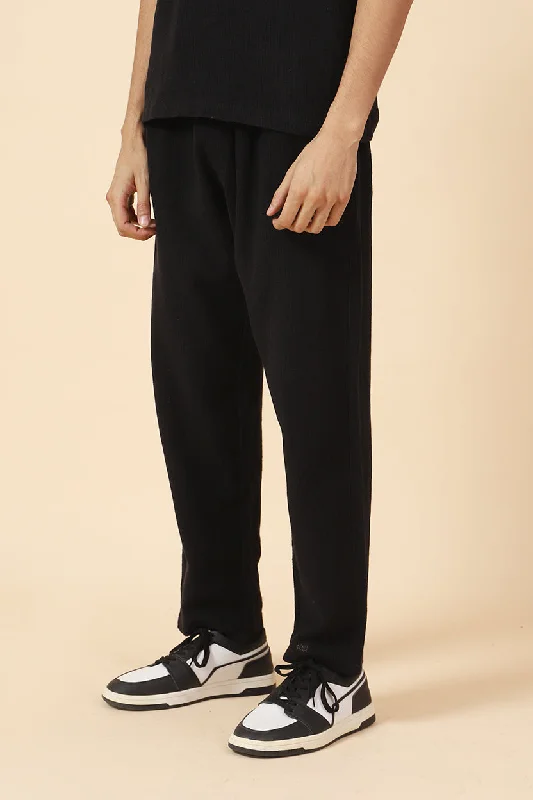 BAGGY FIT TEXTURED EASY PANTS